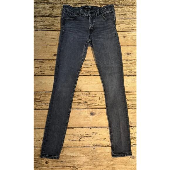 Express Womens Size 6R Grey Dark Wash Stretch Perfect Lift Skinny Jeans - Picture 3 of 9